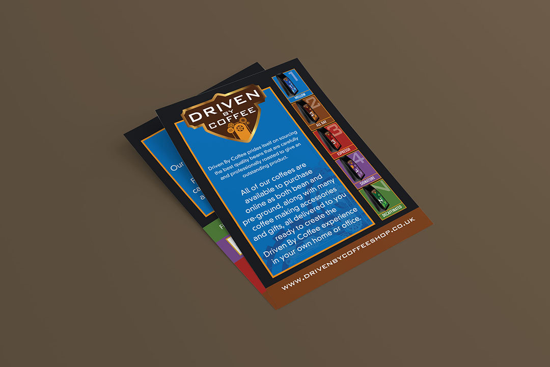 driven by coffee leaflet - childsdesign