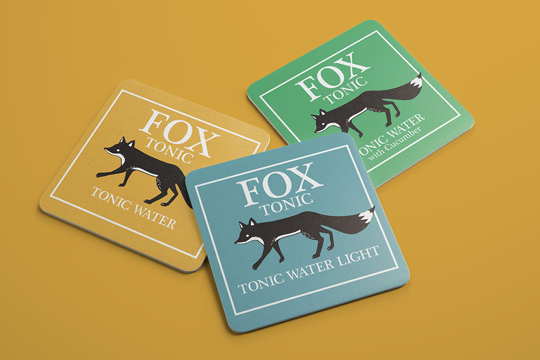 fox tonic beer mats - childsdesign
