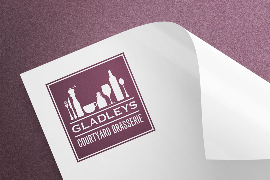 gladleys courtyard brasserie logo - childsdesign