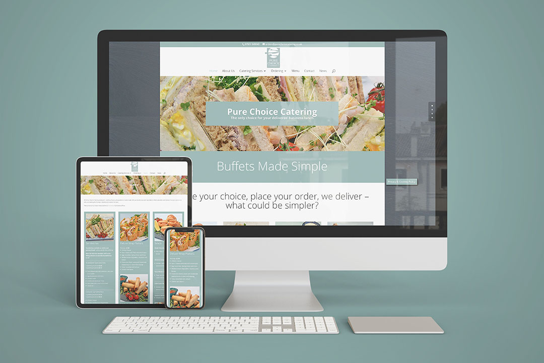 pure choice catering website - childsdesign